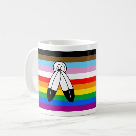 Mug Drapeau de la Fierté de Progrès LGBTQ+ (Devant gauche)
