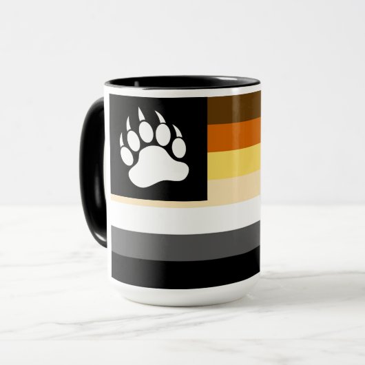 Mug Drapeau de la fierté des ours gays Patte d'ours (Devant gauche)