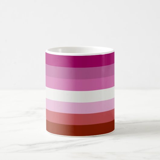 Mug Drapeau de la fierté lesbienne rose (Centre)