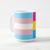 Mug Drapeau de la fierté transgenre pansexuelle double (Devant gauche)