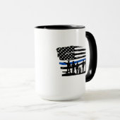 Mug Drapeau de la fine ligne bleue Police (Devant droit)