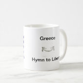 Mug Drapeau de la Grèce et nom de l'hymne (Devant droit)