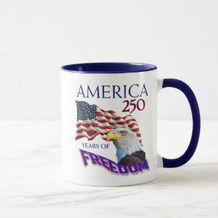 Mug Drapeau de la liberté 250 ans d'Amérique avec aigl