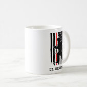 Mug Drapeau de la ligne rouge pompier Personnalisé (Devant droit)