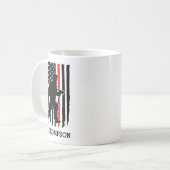 Mug Drapeau de la ligne rouge pompier Personnalisé (Devant gauche)
