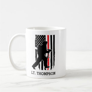 Mug Drapeau de la ligne rouge pompier Personnalisé