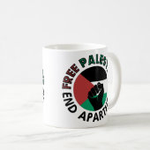 Mug Drapeau de la Palestine libre pour mettre fin à l' (Devant droit)