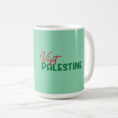 Mug Drapeau de la Palestine sur sa carte, Visit Palest (Devant droit)
