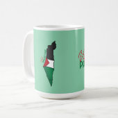 Mug Drapeau de la Palestine sur sa carte, Visit Palest (Devant gauche)