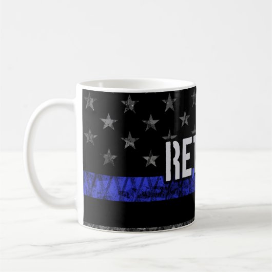 Mug Drapeau de la police retraitée en détresse (Gauche)