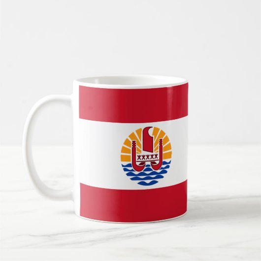 Mug Drapeau de la Polynésie Française Céramique Café M (Gauche)