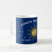 Mug Drapeau de la République de Conch, Drapeau de Key  (Devant gauche)