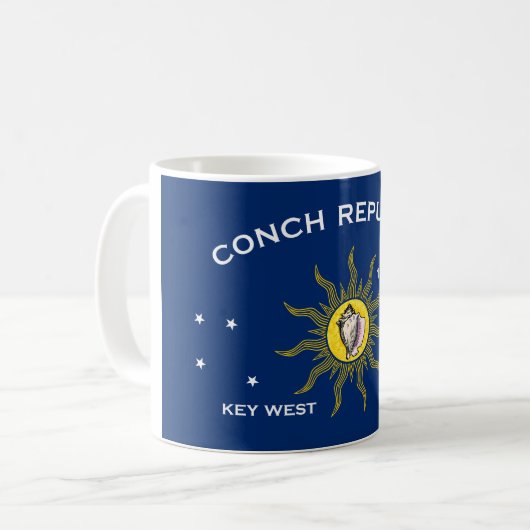 Mug Drapeau de la République de Conch, Drapeau de Key  (Devant gauche)