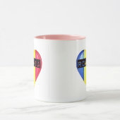 Mug Drapeau de la Roumanie Cœur (Centre)