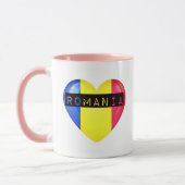 Mug Drapeau de la Roumanie Cœur (Gauche)