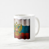 Mug Drapeau de la Russie qui flotte (Devant droit)