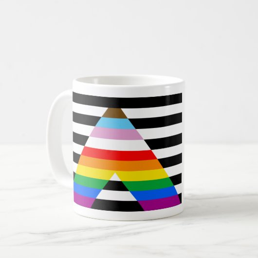 Mug Drapeau de l'Ally Pride de progression LGBTQ (Devant gauche)