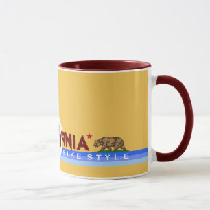 Mug drapeau de l'état de Californie à vélo