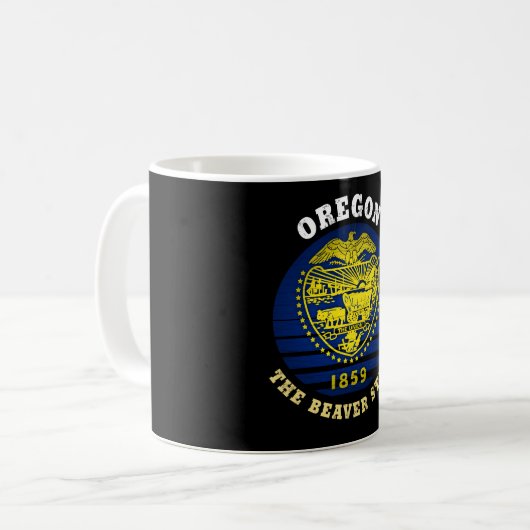 MUG DRAPEAU DE L'ÉTAT DU BEAVER D'OREGON (Devant gauche)