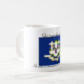 Mug Drapeau de l'état du Connecticut et devise 11 oz M (Devant gauche)
