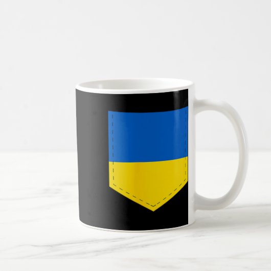 Mug Drapeau de l'Ukraine avec poche de drapeau ukraini (Droite)
