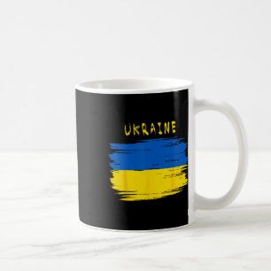 Mug Drapeau de l'Ukraine avec style de coup de pinceau