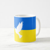 Mug Drapeau de l'Ukraine - La colombe de la paix - Lib (Devant droit)