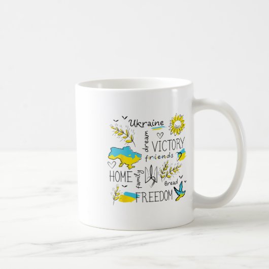 Mug Drapeau de l'Ukraine - Viktory - Liberté - Maison (Droite)