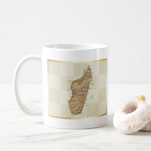 Mug Drapeau de Madagascar + Musique de carte (Avec donut)