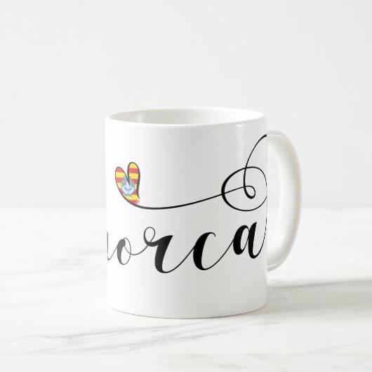 Mug Drapeau de Minorque Coeur, Baléares (Devant droit)