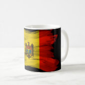 Mug Drapeau de Moldavie brassée, drapeau national (Devant droit)