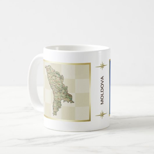 Mug Drapeau de Moldavie + Musique de carte (Devant gauche)