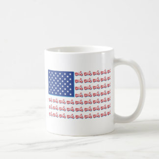 Mug Drapeau de moto patriotique avec ombre bleue