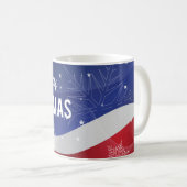 Mug Drapeau de Noël Patriotique Joyeux Avec Des Snowfl (Devant droit)