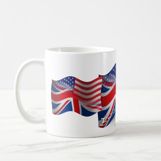 Mug Drapeau de ondulation Britannique-Américain (Gauche)