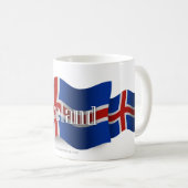 Mug Drapeau de ondulation de l'Islande (Devant droit)