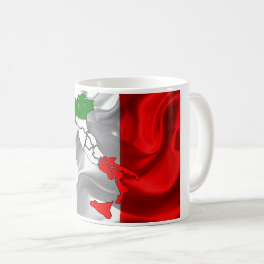Mug Drapeau de ondulation italien (Devant droit)