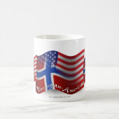 Mug Drapeau de ondulation Norvégien-Américain (Centre)
