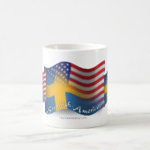 Mug Drapeau de ondulation Suédois-Américain (Centre)