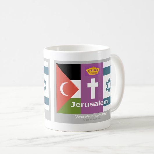 Mug Drapeau de paix de Jérusalem (Devant droit)