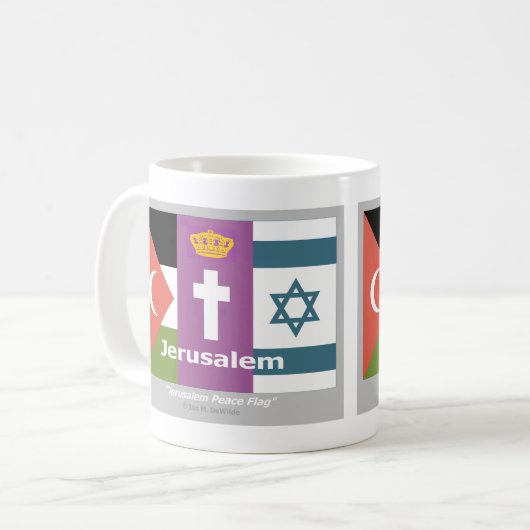 Mug Drapeau de paix de Jérusalem (Devant gauche)