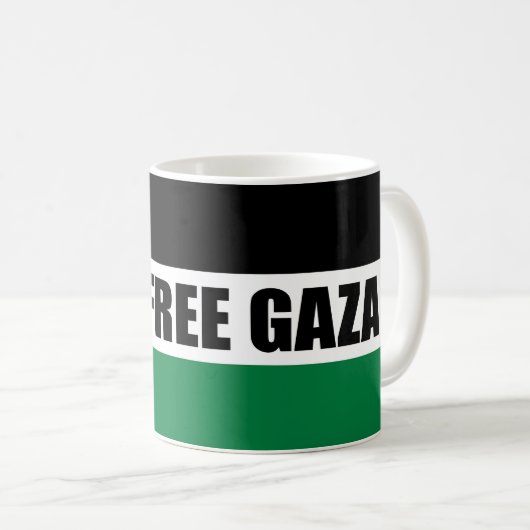 Mug Drapeau de Palestine, Sauvez Gaza, Libérez Gaza (Devant droit)