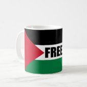 Mug Drapeau de Palestine, Sauvez Gaza, Libérez Gaza (Devant gauche)