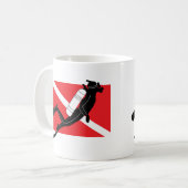 Mug Drapeau de piqué de SCAPHANDRE avec le plongeur (Devant gauche)