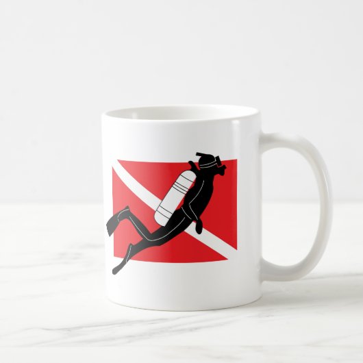 Mug Drapeau de piqué de SCAPHANDRE avec le plongeur (Droite)