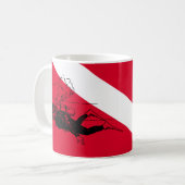 Mug Drapeau de plongée avec illustration de plongeur r (Devant gauche)