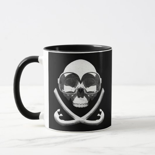 Mug Drapeau de plongée avec tuba et plongée avec pirat (Gauche)