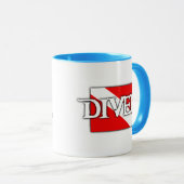 Mug Drapeau de plongée de style pirate (Devant droit)