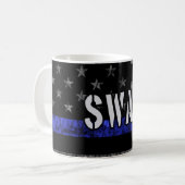 Mug Drapeau de police SWAT en état de détresse (Devant gauche)