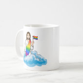 Mug Drapeau de progrès Jésus arc-en-ciel (Devant gauche)